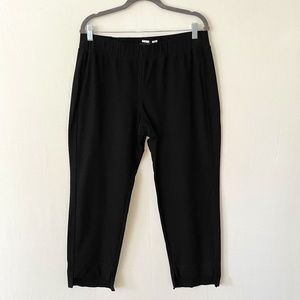 EILEEN FISHER Size Large Viscose Pull On Black Hi Low Hem Ankle Pants